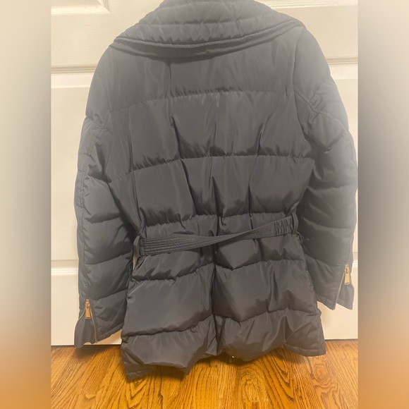 Michael Kors Long Puffer Coat Navy with Gold accents Size Small - Picture 4 of 6
